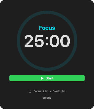 Amodo Timer - Dark Mode