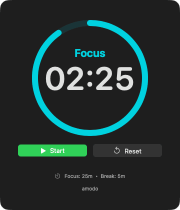 Amodo Timer - Dark Mode