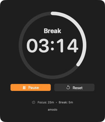 Amodo Timer - Dark Mode