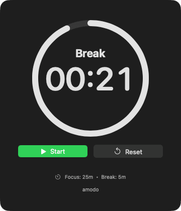 Amodo Timer - Dark Mode